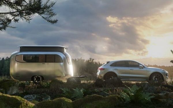 Porsche and Airstream travel trailer