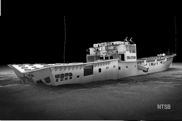 A NTSB Rendering of the sunken El Faro merchant ship