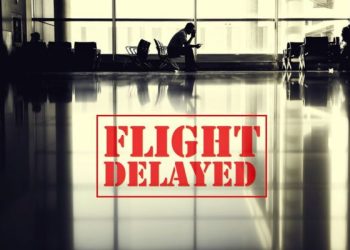 Airport flight delayed