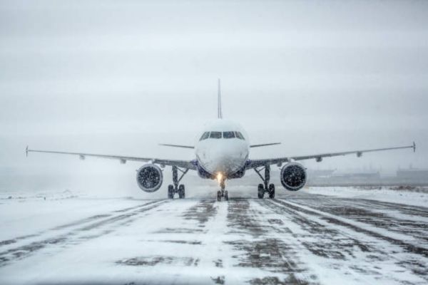 snow on the Airport runway