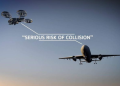 Drone and plane collission
