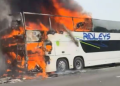 A coach fire on the M6 motorway stranded Manchester City fans heading to the Carabao Cup final.