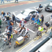 bicycles and cars in London